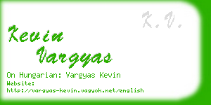 kevin vargyas business card